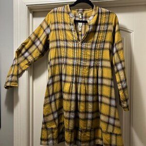 Uncle Franch Black and Mustard plaid dress